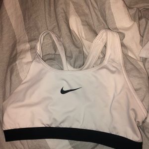Nike white sports bra